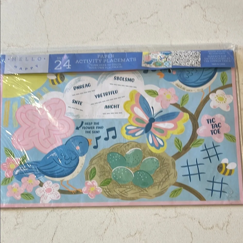 Lot of 4 sets of Colorful Paper Placemats